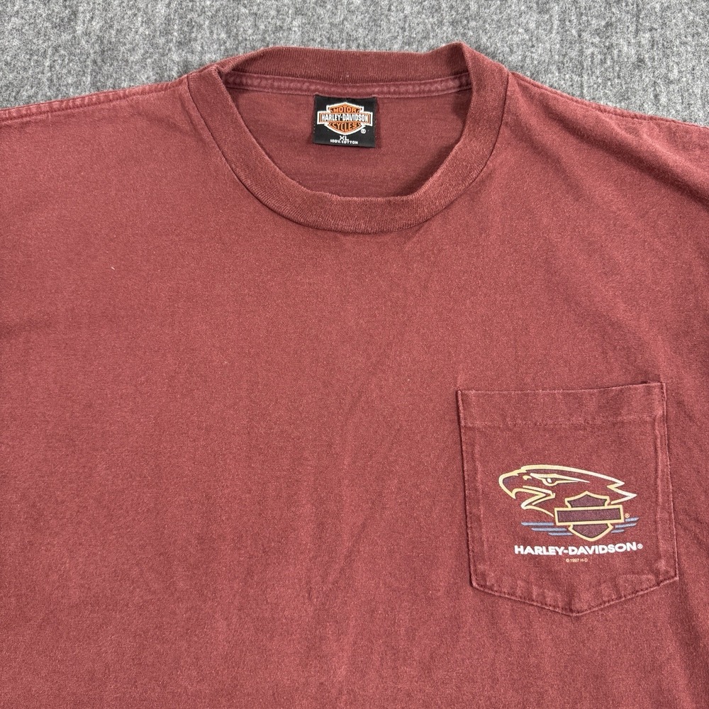 Vintage 1997 Harley Davidson T Shirt XL San Antonio Texas Alamo Pocket Tee USA